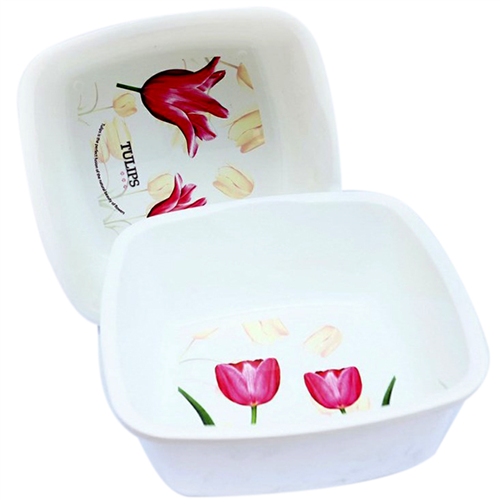 Bán Chậu rửa mặt Thái Lan hình vuông hoa Tulip (bán tại Hải Phòng)