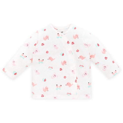 Bán Áo cài lệch dài tay in hình cáo và thỏ Lullaby NH609P (trắng)