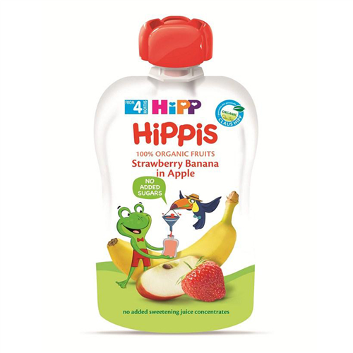 Bán Dinh dưỡng trái cây nghiền hữu cơ HiPPiS Organic (Dâu tây, Chuối, Táo)