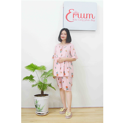 Bán Bộ bầu lửng tole in trái cây hồng Emum