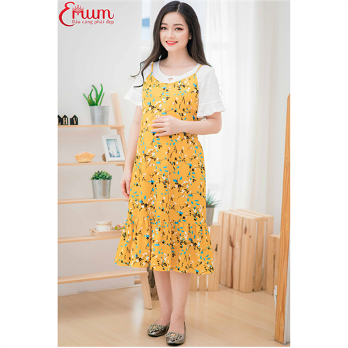 Bán Đầm bầu yếm 2 dây đuôi cá kèm áo Emum