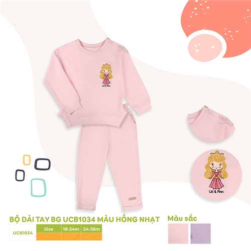 Bán Bộ dài tay cài vai Uri&Finn BG UCB1034 (hồng nhạt)