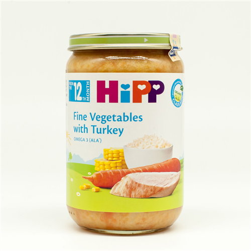 Bán Dinh dưỡng đóng lọ Hipp - cơm nhuyễn gà tây rau tổng hợp 220g