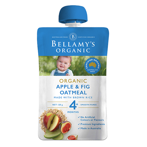 Bán Hỗn hợp táo, sung, yến mạch xay nhuyễn Bellamy's Organic 120g (4M+)