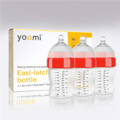Bán Bình sữa nhựa PP Yoomi 240ml (cổ đỏ, bộ 03)