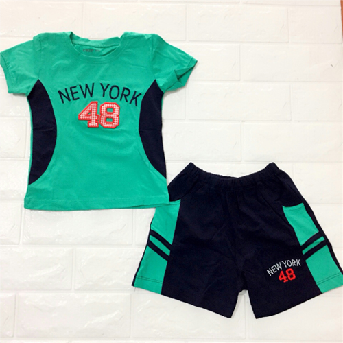 Bán Bộ quần áo cộc tay bé trai in chữ New York (1-5T)