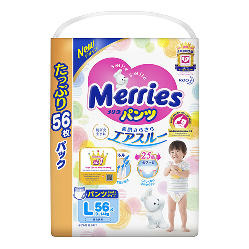 Bán Tã - bỉm quần Merries Jumbo L56 (9-14kg)