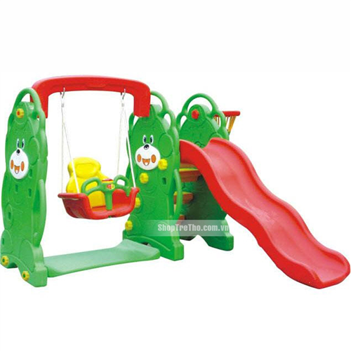 Bán Cầu trượt con gấu có xích đu cho tre em KL-159A