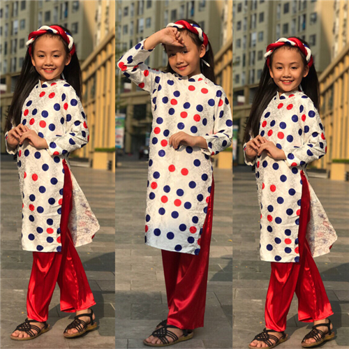 Bán Bộ áo dài gấm cô Ba Sài Gòn (2-7T)