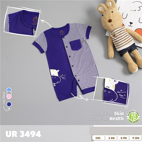 Bán Body cộc tay sợi tre trơn pha kẻ tăm Uala UR3494
