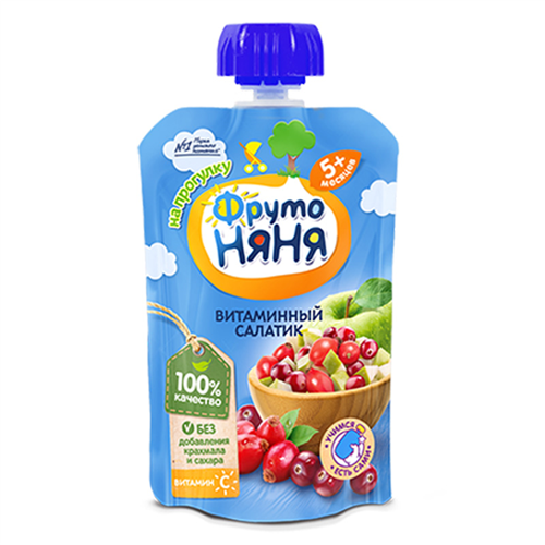 Bán Trái cây nghiền vị táo, quả tầm xuân và nam việt quất Fruto Nyanya (90g)