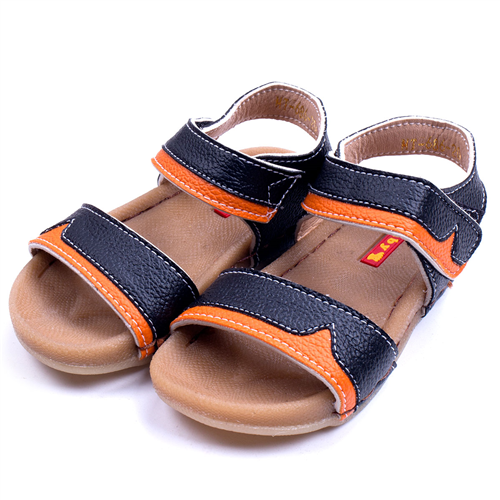 Bán Dép sandal bé trai đen phối cam (1-3 tuổi)
