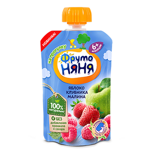 Bán Trái cây nghiền vị táo, dâu tây và mâm xôi Fruto Nyanya (90g)