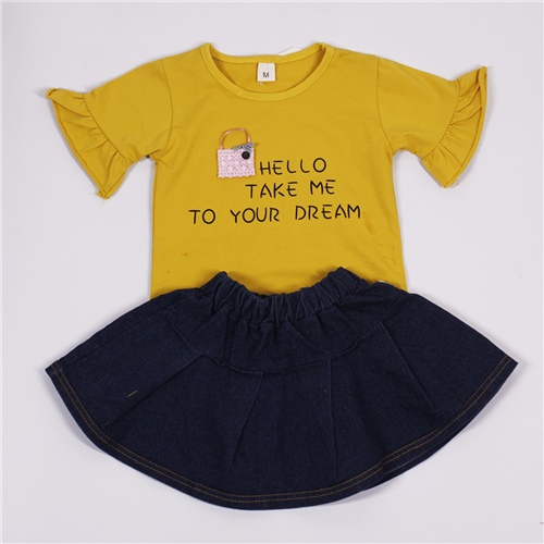 Bán Bộ váy jean áo phông bé gái (2-6T)