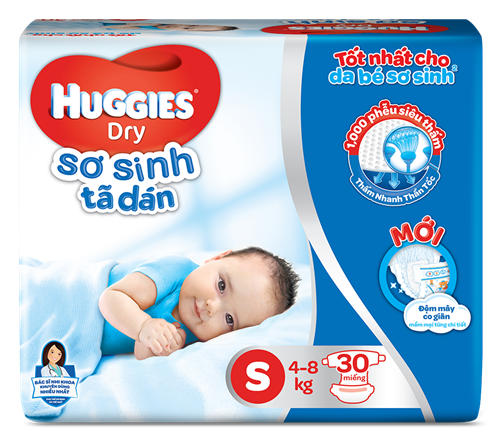 Bán Tã - Bỉm dán Huggies S30 (4-8 kg)
