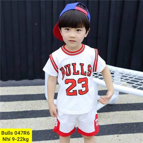 Bán Bộ quần áo cộc tay bé trai in chữ Bulls (1-4T)