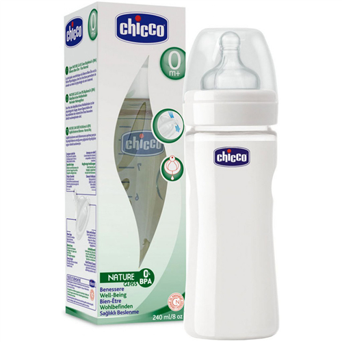 Bán Bình sữa Chicco 240ml (thủy tinh, núm silicone)