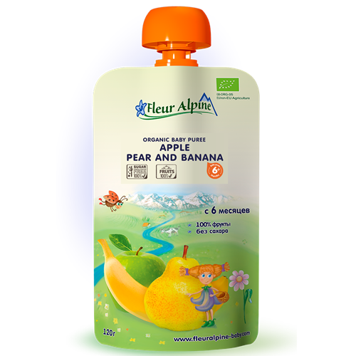 Bán Dinh dưỡng trái cây Fleur Alpine Organic Táo, lê, chuối