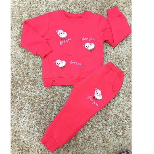 Bán Bộ quần áo nỉ thêu hình cừu cho bé gái (1-5T)