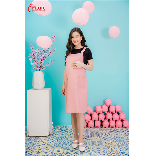 Bán Đầm bầu combo 1 yếm và áo cam đất Emum