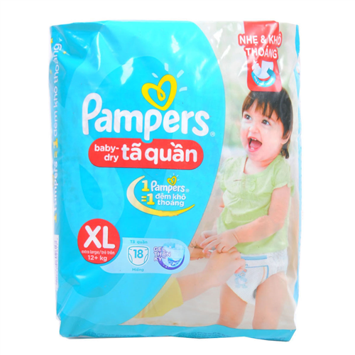 Bán Tã - Bỉm quần Pampers XL18 cho bé trên 12kg