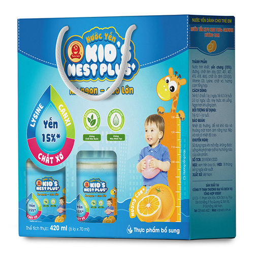 Bán Nước yến Kid's Nest Plus+ hương cam (6 lọ x 70ml)