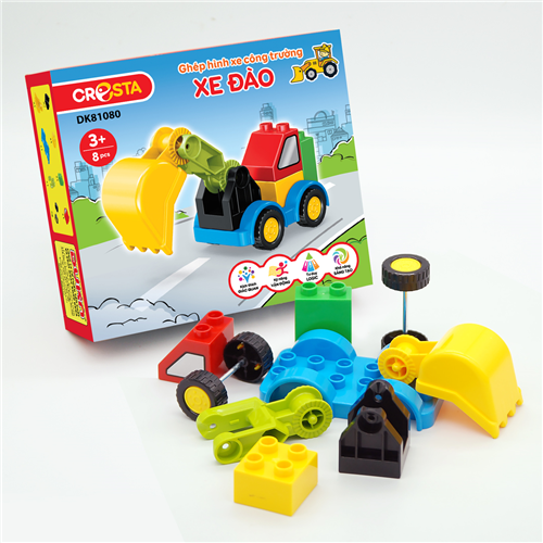 Bán Đồ chơi ghép hình xe công trường Cresta - Xe Đào DK81080