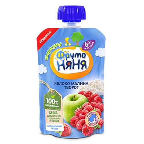 Bán Trái cây nghiền vị táo, mâm xôi và phô mai tươi Fruto Nyanya (90g)