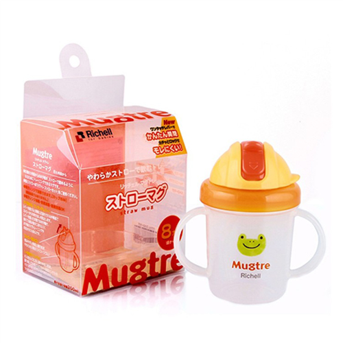 Bán Cốc tập uống có ống hút Mugtre Richell RC41640 (màu vàng)
