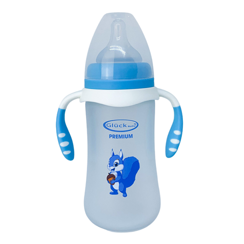 Bán Bình sữa thủy tinh bọc silicon Gluck 240ml (nhiều màu)