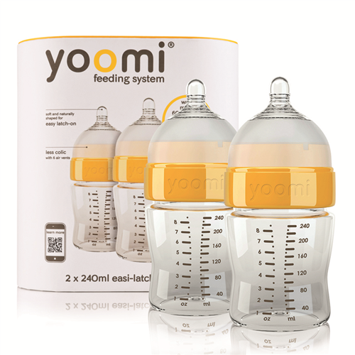 Bán Bình sữa nhựa PP Yoomi 240ml (cổ vàng)