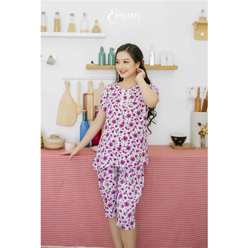 Bán Bộ bầu lửng tole cổ tròn ren tím Emum