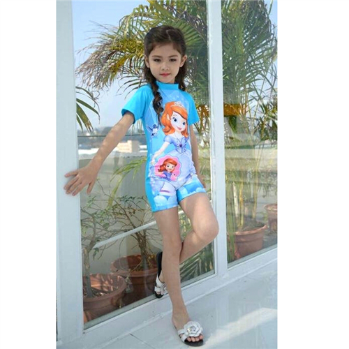 Bán Bộ đồ bơi liền mảnh kèm mũ bé gái SB138