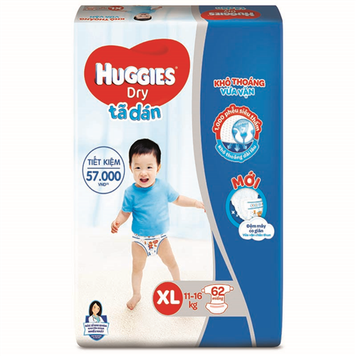 Bán Tã - bỉm dán Huggies XL62 (11-16kg)