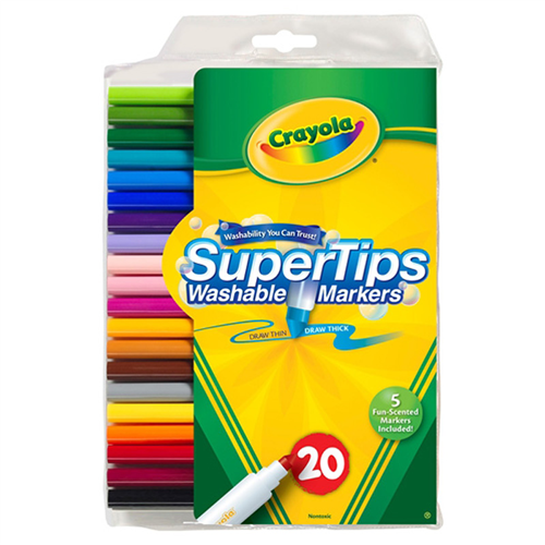 Bán Bút lông 20 màu Super Tips (tẩy rửa được) - Crayola 5881061019