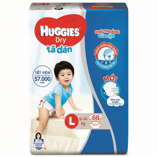 Bán Tã - bỉm dán Huggies L68 (9-14kg)