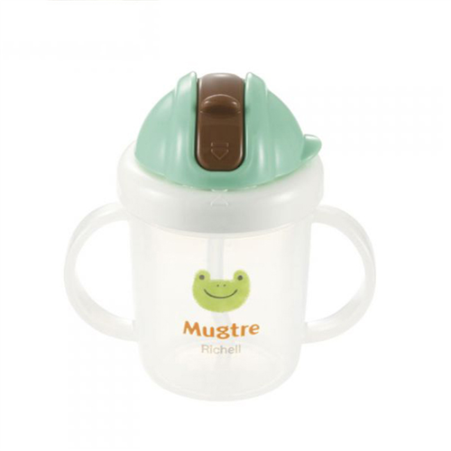 Bán Cốc tập uống có ống hút Mugtre Richell RC20212 màu xanh (200ml)