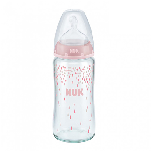 Bán Bình sữa Nuk thủy tinh núm ti S1-M NU66128 (240ml)