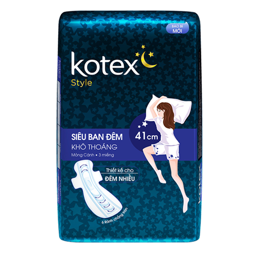 Bán Băng vệ sinh ban đêm Kotex Style siêu mỏng có cánh 41cm(3 miếng)