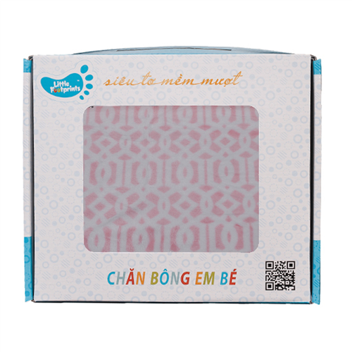 Bán Chăn bông 1 lớp Little Footprints BBS02000 - Caro hồng