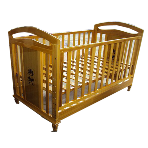 Bán Giường cũi em bé Teddy màu gỗ đầu thoáng (nội địa)