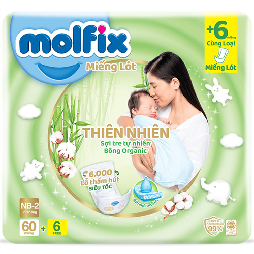 Bán Miếng lót Molfix Newborn 2 60 miếng