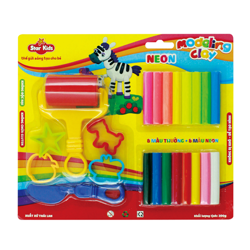 Bán Đất nặn 16 màu kèm khuôn Kidart K-200/16C/6T