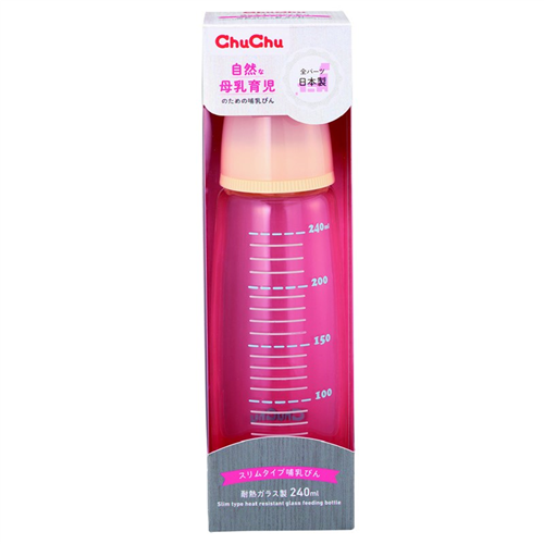 Bán Bình sữa Chuchu 240ml (thủy tinh, núm ty silicone)
