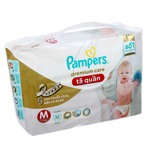 Bán Tã - Bỉm quần Pampers Premium Care M32 (7-12kg)