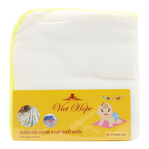 Bán Khăn sữa 4 lớp Viet Hope (10 chiếc/gói)