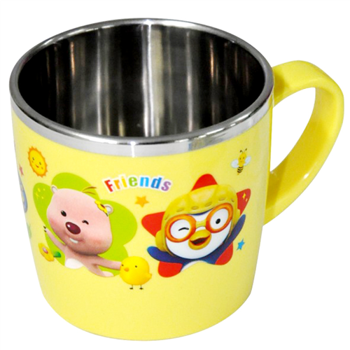 Bán Cốc pororo inox màu vàng không nắp