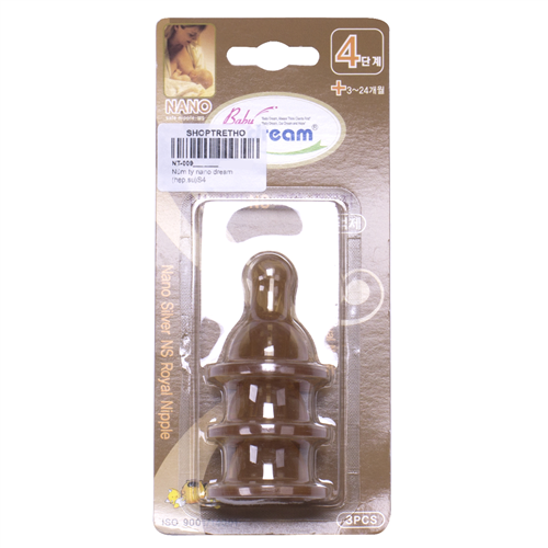 Bán Núm ty Nano Baby Dream cổ hẹp (cao su)