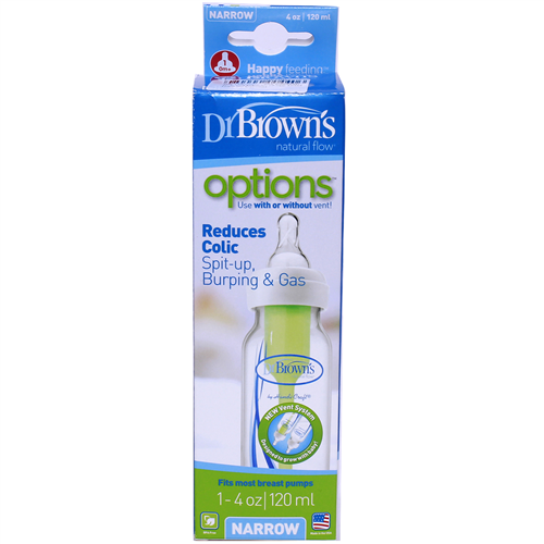 Bán Bình sữa Dr Brown's Options 120ml (nhựa PP, cổ hẹp)