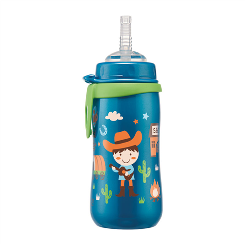 Bán Bình tập uống có ống hút 330ml NIP-35067 (cổ rộng, bé trai)